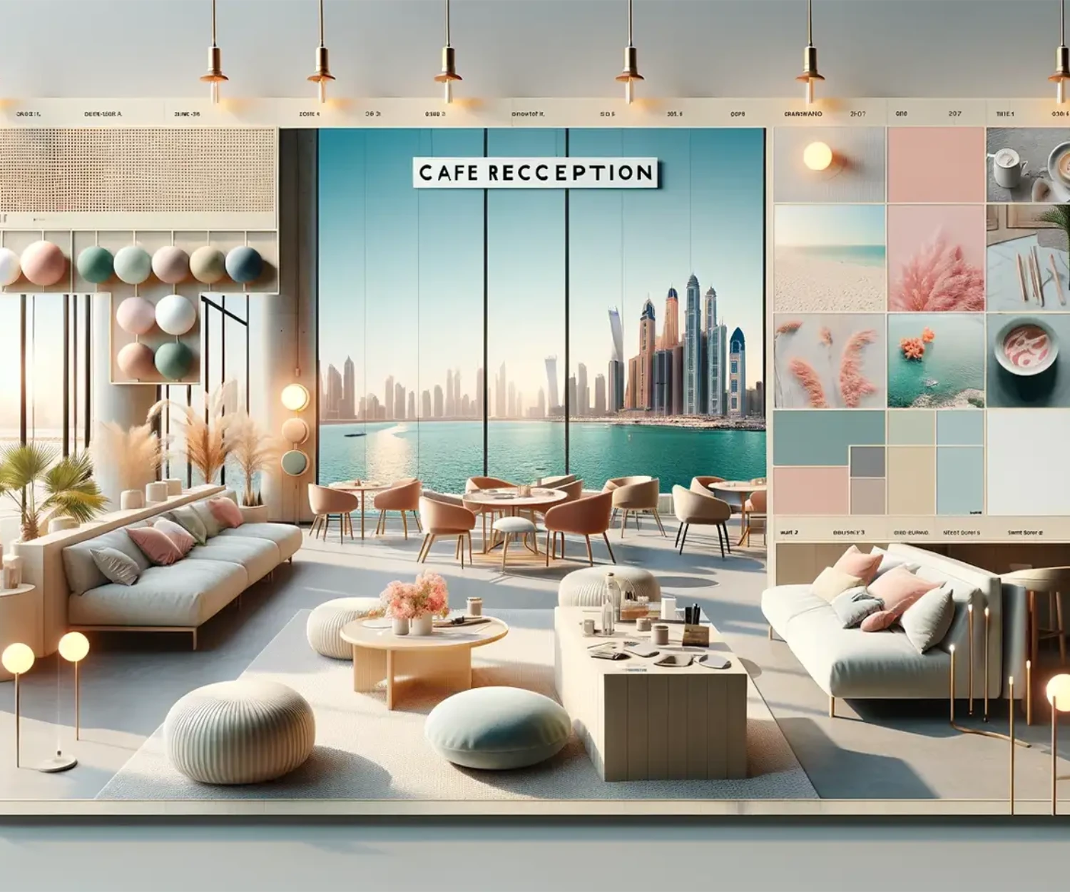 AI-generated interior design render showing modern living space, illustrating the blend of technology and human creativity.