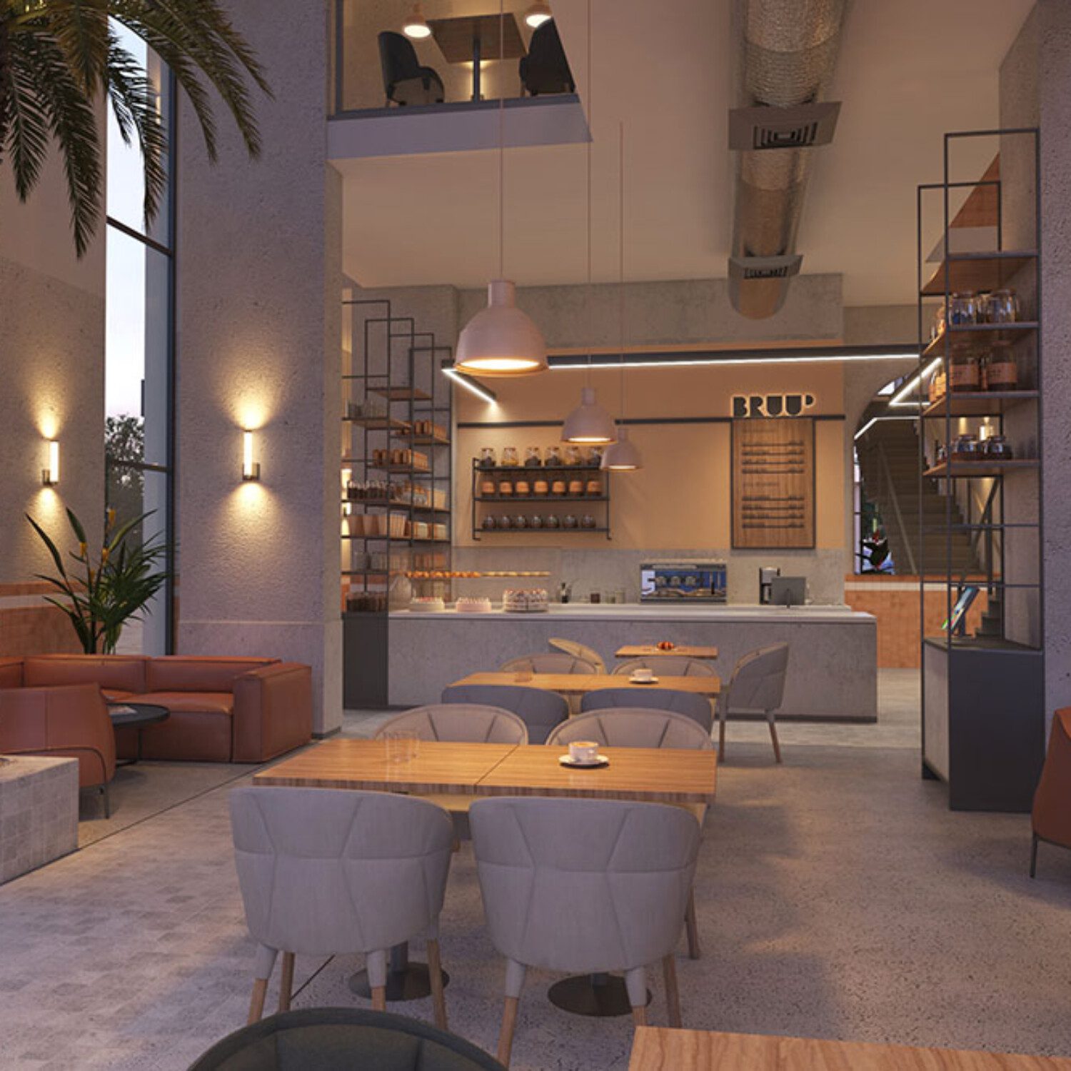 Cafe interior design and branding Dubai